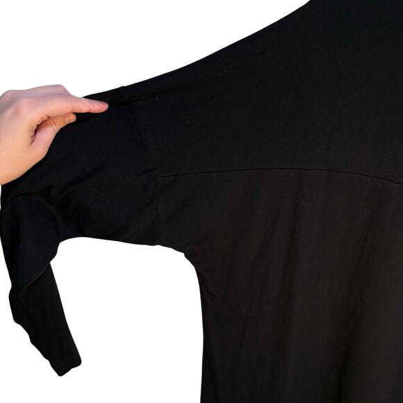 Eileen Fisher Black Turtleneck Long Sleeve Jersey Knit High Low Hem Oversized - Picture 3 of 6